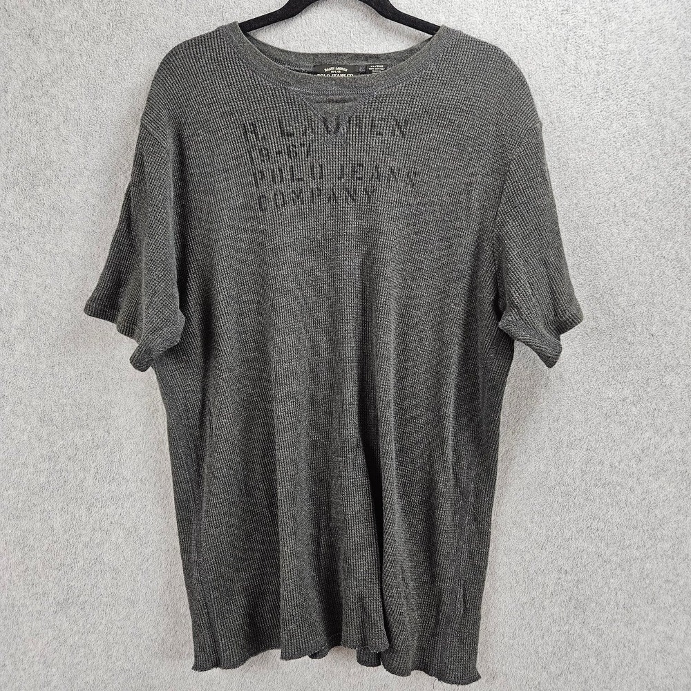 RALPH LAUREN | Polo Jeans Co Mens XL Gray Waffle Knit Thermal Short Sleeve Shirt